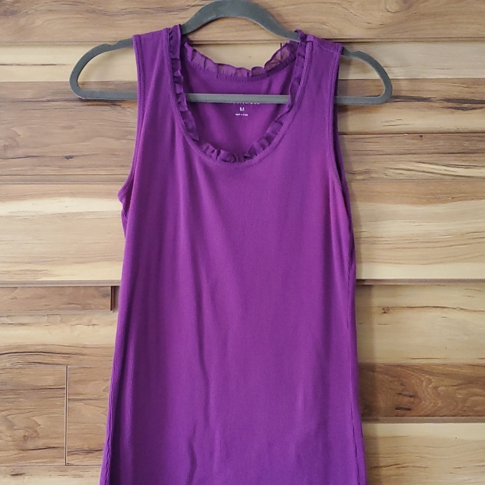 Fashion Bug purple ruffle neckline top